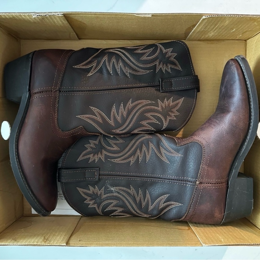 Laredo Two-Tone Western Boots - Brown and Black
